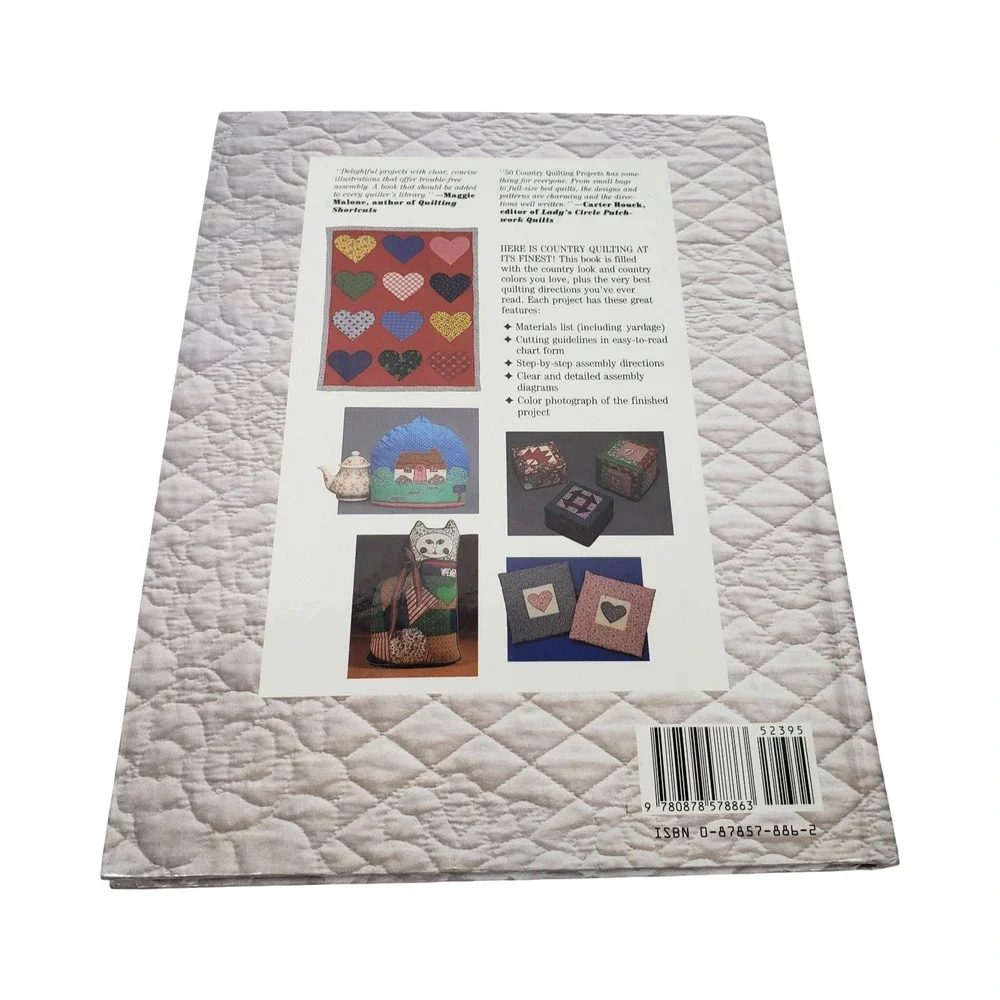 50 Country Quilting Projects Hardcover Book Step-by-Step Patterns